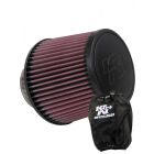 K&N Clamp-On Round Tapered Air Filter RU-3570 + Filter Wrap