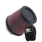 K&N Clamp-On Round Tapered Air Filter RU-4990 + Filter Wrap