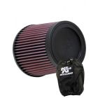 K&N Clamp-On Round Tapered Air Filter RU-4950 + Filter Wrap