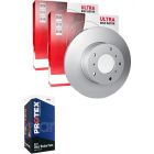 Protex Ultra Rear Disc Brake Rotors + Blue Brake Pads