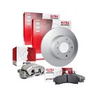 Protex Ultra Front Disc Brake Rotors + Ceramic Brake Pads + Right Disc Caliper