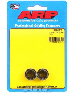 ARP Nut 12PT 12mmX1.25 Thread 14mm Socket Chromoly Black 2pk