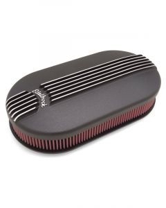 Edelbrock Air Cleaner Assembly Classic Dual-Quad Oval Black Logo 4.45"