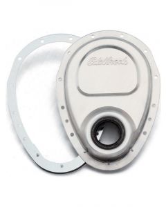 Edelbrock Timing Cover 2-Piece Natural Bolts Gaskets Chevy Small Block