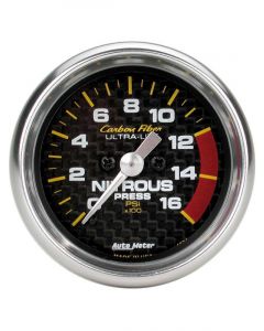 Auto Meter Gauge Carbon Fiber Nitrous Pressure 0-1600 PSI 2 1/16" Analog …