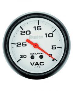 Auto Meter Gauge Phantom Vacuum 30" HG 2 5/8" Analog Mechanical
