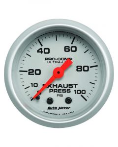 Auto Meter Gauge Exhaust Press 2 1/16" 100PSI Mechanical Ultra-Lite