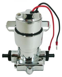 RPC Chrome Electric Fuel Pump, 529LPH-9PSI, 3/8", Inlet/Outlet, Fits, …