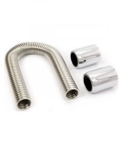 RPC S/Steel Radiator, Hose Kit, 12" Hose, Length With Chrome End Caps