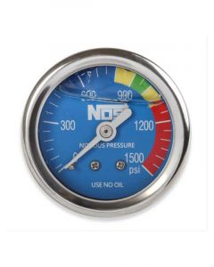 Nitrous Oxide Systems NOS Gauge; N2O Blue,1-1/2, SS, Liquid Filled