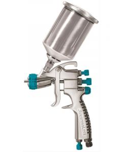 Devilbiss Paint Gun, Gravity Feed, 1.0Mm Nozzle, Chrome, Stainless Ste