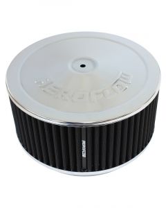 Aeroflow 9" X 4" Air Cleaner Assembly 7-5/16" Neck, Chrome Cotton