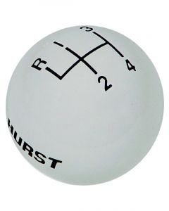 Hurst Shifter Knob 3/8-16 in Thread Hurst Logo Composite White 4 Spee