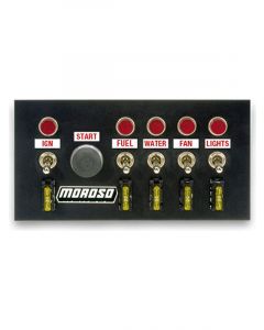 Moroso Drag Race Switch Panel Start Button & 5 On/Off 4"X7.75"
