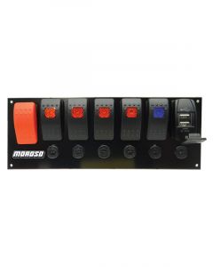Moroso Switch Panel W/ Usb & Breakers Start, 5 X Switches, 2 X Usb