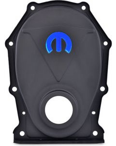 Proform Engine Timing Chain Cover Black Crinkle Steel Blue For Mopar Logo