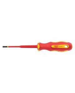 Draper Tools Ergo Plus Slimline Plain Slot VDE Screwdriver 4.0mm X 100mm