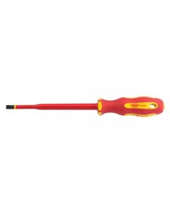 Draper Tools Ergo Plus Slimline Plain Slot VDE Screwdriver 6.5mm X 150mm