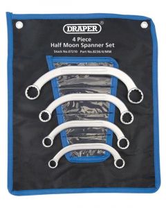 Draper Tools Half Moon Obstruction Ring Spanner Set 4 Piece