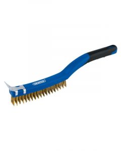 Draper Tools Brass Wire Scratch Brush With Scraper 350mm