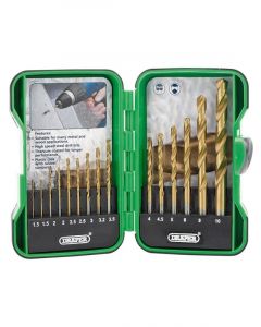 Draper Tools Metric Titanium Nitride Coated Hss Drill Bit Set 15 Piece