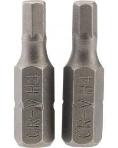 Draper Tools 4mm 1/4 Hex. Hexagonal Insert Bit 25mm Long X 2