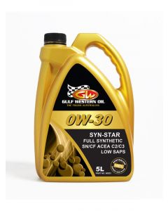 Gulf Western Syn-Star Full Synthetic 0W-30 SN/CF Engine Oil 5L