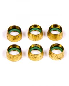 Aeroquip Compression Ferrule - 6 AN - Brass - AC Fittings - Set of 6