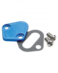 Allstar Performance Fuel Pump Blockoff Aluminum Blue Anodize Big Blo