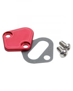 Allstar Performance Fuel Pump Blockoff Aluminum Red Anodize Big Bloc