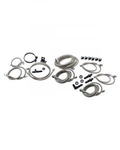 Allstar Performance Brake Line Kit 3 AN Hose 4 AN Ends Fittings / In