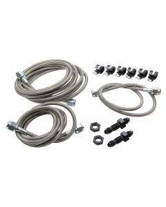 Allstar Performance Brake Line Kit Front 3 AN Hose 4 AN Ends Fitting