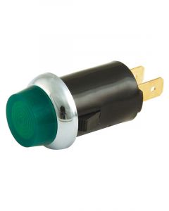 Allstar Performance Warning Light 12V 3/4 in Diameter Green Universal