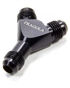 Fragola Fitting Y Block 6 AN Male Aluminum Black Anodize