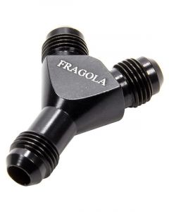 Fragola Fitting Y Block 6 AN Male Inlet Dual 4 AN Male Outlets Alum