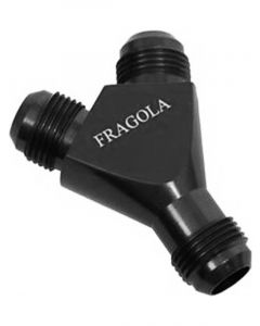 Fragola Fitting Y Block 16 AN Male Inlet Dual 12 AN Male Outlets Al