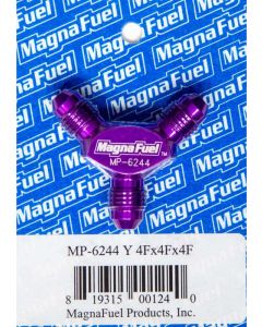 Magnafuel/Magnaflow Fuel Systems Fitting Y Block 4 AN Male Inlet Dual