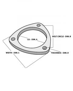 Vibrant Performance Collector Flange 3-Bolt 3/8 in Thick 2-1/2 in ID Sta
