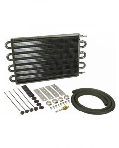 Derale Fluid Cooler 16-5/8 x 10-1/4 x 3/4 in Tube Type 11/32 in Hose Ba