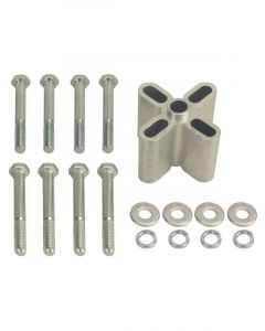 Derale Fan Spacer 1-1/2 in Thick Hardware Included Aluminum Clear Anodi
