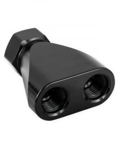 Earls Fitting Y Block 8 AN Female Inlet Dual 6 AN Female Outlets Al