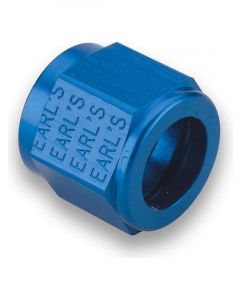 Earls Fitting Tube Nut 6 AN 3/8 in Tube Aluminum Blue Anodize Pair