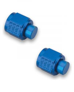 Earls Fitting - Cap - 4 AN - Aluminum - Blue Anodize - Pair