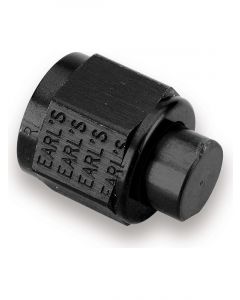 Earls Fitting - Cap - 12 AN - Aluminum - Black Anodize - Each