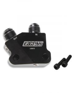 Earls Oil Cooler Adapter Side Mount 10 AN Male Inlet 10 AN Male Out