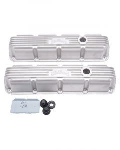 Edelbrock Valve Cover Classic Tall Breather Hole Edelbrock Logo Aluminu…