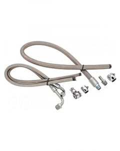 March Performance Power Steering Hose Kit Reusable Ends Braided Stainle