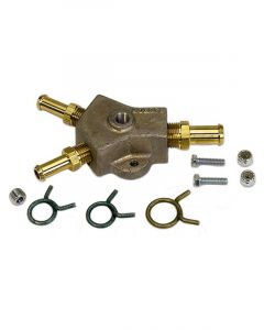 Moroso Fuel Block One 1/2 in Hose Barb Two 3/8 in Hose Barb 1/8 in NPT …