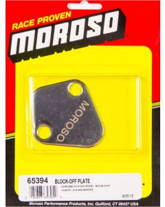Moroso Fuel Pump Blockoff Steel Chrome Big Block Chevy / Mopar V8 / For…