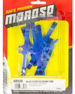 Moroso Valve Cover Hold Down Tabs Steel Blue Powder Coat Big Block Chev…
